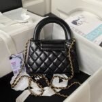Chanel AS4416 Mini Shopping Bag Shiny Aged Calfskin Gold Tone Metal Black - Image 2