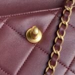 Chanel 24B AS5038 Lambskin Clutch Burgundy - Image 4