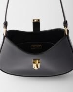 Prada Cleo Brushed Leather Shoulder Bag With Clasp Closure - Image 4