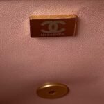 Chanel 23S AS4064 Camellia Embossed Chain Lambskin Flap Bag Light Pink - Image 9