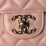 Chanel 24A AS4924 Mini Flap Bag With Top Handle Pink - Image 3
