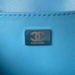 Chanel 24C AS4579 Star Bag Sky Blue and Black Satin Black Metal Hardware - Image 9