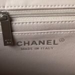 Chanel 23K AS1787 Mini Pearl Embossed Rectangular Flap Bag Lambskin Brushed Silver Metal Hardware Light Purple - Image 7