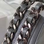 Chanel 24C AS4638 19 Hobo Bag Grey Lambskin Mixed Metal Hardware - Image 7