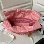 Chanel 22 Hobo Bag 24C AS4486 Gold Metallic Dark Pink Shiny Calfskin New Edition Horizontal - Image 4
