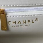 Chanel AS4416 Mini Shopping Bag Shiny Aged Calfskin Gold Tone Metal Off-White - Image 7
