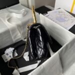 Chanel A92990 Small Flap Bag With Top Handle Black Shiny Calfskin Black - Image 6