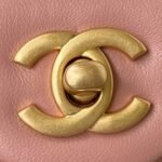 Chanel 23K AS1787 Mini Pearl Embossed Rectangular Flap Bag Lambskin Brushed Metal Hardware Dark Pink - Image 3
