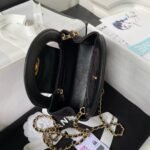 Chanel AS4416 Mini Shopping Bag Velvet and Black Calfskin Gold-Tone Metal Black - Image 6