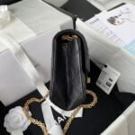 Chanel 23A Classic Mini 2.55 Flap Bag Black Distressed Calfskin Gold Hardware - Image 6