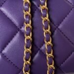 Chanel 24C AS4611 Vintage Logo Lambskin Rectangular Shoulder Bag Purple - Image 6