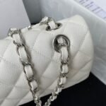 Chanel Small Classic Handbag Caviar Silver Hardware - Image 4