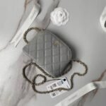 Chanel 24S AP4000 Mini Clutch With Chain Crossbody Bag Grey Caviar Light Gold Hardware - Image 7