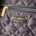 Chanel 22 Hobo Bag 24C AS4486 Gold Metallic Black Shiny Calfskin New Edition Horizontal - Image 9
