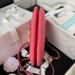 Chanel 24C AS4611 Vintage Logo Lambskin Rectangular Shoulder Bag Fuchsia - Image 4