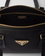 Re-Nylon and Leather Medium Top-Handle Bag With Padlock - Image 4