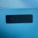 Chanel 24C AS4579 Star Bag Sky Blue and Black Satin Black Metal Hardware - Image 8