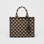 Small Prada Symbole Embroidered Fabric Handbag