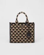 Small Prada Symbole Embroidered Fabric Handbag