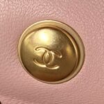 Chanel 23S AS4041 Mini Camellia Embossed Rectangular Flap Bag Antique Gold Metal Hardware Light Pink - Image 5