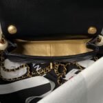 Chanel AS4861 Small Flap Bag Pearl Lambskin Faux Pearl & Gold Metal Black - Image 6