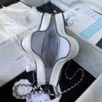 Chanel 24C AS4579 Star Bag White and Black Satin Black Metal Hardware - Image 4