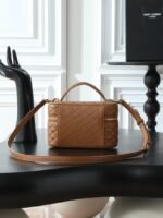Saint Laurent Mini Gaby Vanity Quilted Leather Bag Brown - Image 2