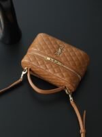 Saint Laurent Mini Gaby Vanity Quilted Leather Bag Brown - Image 4