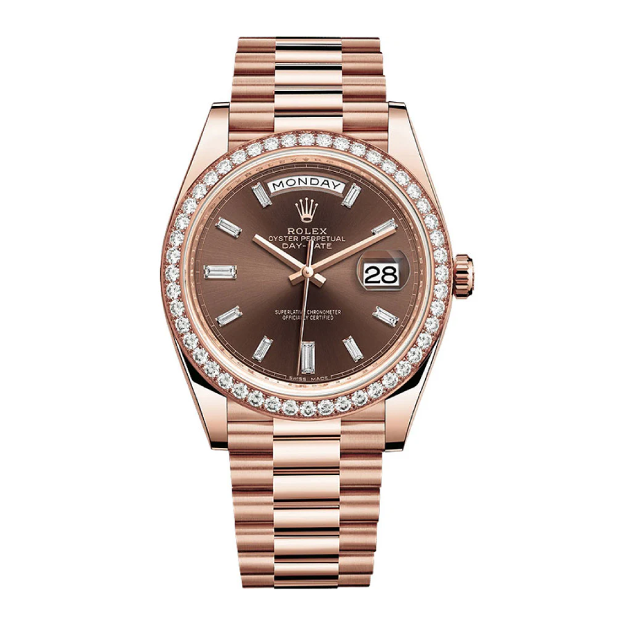 Rolex-Day-Date-228345RBR-Chocolate-Dial-Diamond-Bezel-Replica-1.webp Rolex Day-Date 228345RBR "Chocolate Dial" Master Clone Quality - Image 1