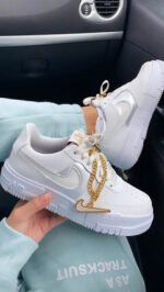 AJ FORCE 1 LOW PIXEL GRAY GOLD CHAIN - Premium Quality Streetwear Sneaker - Image 4