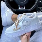 AJ FORCE 1 LOW PIXEL GRAY GOLD CHAIN - Premium Quality Streetwear Sneaker - Image 3