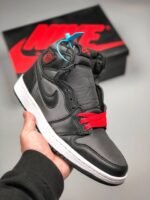 AJ Jordan 1 High OG Black Satin Black/Gym Red-Black-White - Premium Quality Streetwear Sneaker