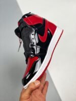 AJ Jordan 1 High OG Bred Patent Black/White-Varsity Red 555088-063 - Premium Quality Streetwear Sneaker - Image 5
