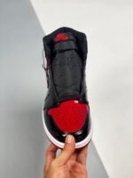 AJ Jordan 1 High OG Bred Patent Black/White-Varsity Red 555088-063 - Premium Quality Streetwear Sneaker - Image 6