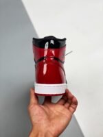 AJ Jordan 1 High OG Bred Patent Black/White-Varsity Red 555088-063 - Premium Quality Streetwear Sneaker - Image 8