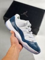 AJ Jordan 11 Low Navy Blue Snakeskin CD6846-102 - Premium Quality Streetwear Sneaker