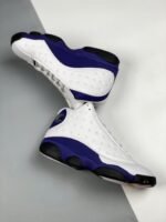 AJ Jordan 13 Lakers White/Black-Court Purple-University Gold 414571-105 - Premium Quality Streetwear Sneaker - Image 4