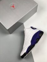 AJ Jordan 13 Lakers White/Black-Court Purple-University Gold 414571-105 - Premium Quality Streetwear Sneaker - Image 3