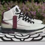 AJ Jordan 2 x A Ma Maniere Sail and Burgundy Men Size 7 - 12 US - Premium Quality Streetwear Sneaker