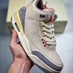 AJ Jordan 3 Muslin/University Red-Cement Grey-Sail DH7139-100 - Premium Quality Streetwear Sneaker