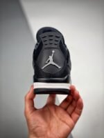 AJ Jordan 4 Black Canvas Black/Light Steel Grey-White-Fire Red DH7138-006 - Premium Quality Streetwear Sneaker - Image 7