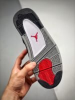 AJ Jordan 4 Black Canvas Black/Light Steel Grey-White-Fire Red DH7138-006 - Premium Quality Streetwear Sneaker - Image 8