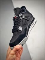 AJ Jordan 4 Black Canvas Black/Light Steel Grey-White-Fire Red DH7138-006 - Premium Quality Streetwear Sneaker - Image 6