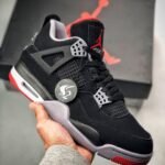 AJ Jordan 4 Bred 2019 Black/Cement Grey-Summit White-Fire Red - Premium Quality Streetwear Sneaker