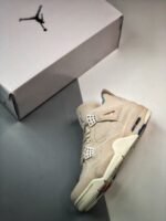 AJ Jordan 4 Canvas Sail/Cement Grey-Fire Red DQ4904-100 - Premium Quality Streetwear Sneaker - Image 3