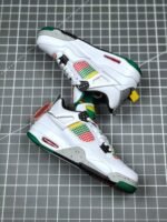 AJ Jordan 4 Carnival White/University Red-Lucid Green-Black AQ9129-100 - Premium Quality Streetwear Sneaker - Image 8