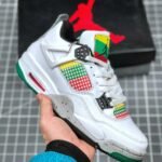 AJ Jordan 4 Carnival White/University Red-Lucid Green-Black AQ9129-100 - Premium Quality Streetwear Sneaker