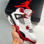 AJ Jordan 4 Fire Red White/Fire Red-Black-Tech Grey - Premium Quality Streetwear Sneaker