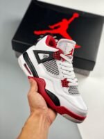 AJ Jordan 4 Fire Red White/Fire Red-Black-Tech Grey - Premium Quality Streetwear Sneaker