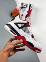 AJ Jordan 4 Fire Red White/Fire Red-Black-Tech Grey - Premium Quality Streetwear Sneaker - Image 3